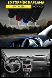 Fıat Albea (2000-2005) 3d Torpido Kılıfı Panel Koruyucu Göğüs Kaplama - Mavi Şerit