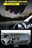 Peugeot Bıpper (2007-2020) 3d Torpido Kılıfı Panel Koruyucu Göğüs Kaplama - Gri Şerit