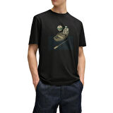 Tarrzz Passengers  Tasarım Tişört Sanatsal Baskılı Tişört %100 Pamuklu Siyah Bisiklet Yaka Kısa Kollu Tasarım Tshirt