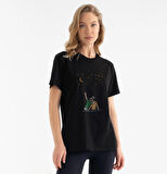 Tarrzz Dream Tasarım Tişört Sanatsal Baskılı Tişört %100 Pamuklu Siyah Bisiklet Yaka Kısa Kollu Tasarım Tshirt