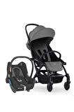 Connect 3 Bebek Arabası Black-Grey Travel Set Cabriofix Black