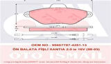 TRW GDB1102 Ön Fren Balatası Xantia 2.0I 16V Estate Fişli 4251.57