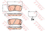 TRW GDB3636 Arka Fren Balatası Hyundai Tucson 2012-ix35 2010-Elektronik El Freni Olmayan Araçlar İçin 58302D7A00