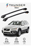 VOLVO XC70 2000-2008 TRX1 Thunder Carrier Kilitli Ara Atkı Taşıyıcı Tavan Barı Gri
