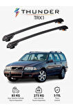 VOLVO XC70 1998-2000 TRX1 Thunder Carrier Kilitli Ara Atkı Taşıyıcı Tavan Barı Gri