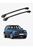 BMW X3  2003-2010 TRX1 Thunder Carrier Kilitli Ara Atkı Taşıyıcı Tavan Barı Gri