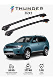 MITSUBISHI OUTLANDER 2007-2012 TRX1 Thunder Carrier Kilitli Ara Atkı Taşıyıcı Tavan Barı Gri