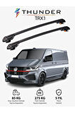 VOLKSWAGEN TRANSPORTER 2016-2022 TRX1 Thunder Carrier Kilitli Ara Atkı Taşıyıcı Tavan Barı Siyah