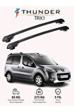 PEUGEOT TEPEE PARTNER 2008-2018 TRX1 Thunder Carrier Kilitli Ara Atkı Taşıyıcı Tavan Barı Siyah