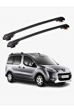 PEUGEOT TEPEE PARTNER 2008-2018 TRX1 Thunder Carrier Kilitli Ara Atkı Taşıyıcı Tavan Barı Siyah