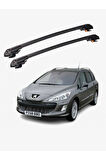 PEUGEOT 308 SW (T7) 2008-2013 TRX1 Thunder Carrier Kilitli Ara Atkı Taşıyıcı Tavan Barı Siyah