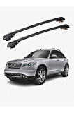 INFINITI FX 2003-2008 TRX1 Thunder Carrier Kilitli Ara Atkı Taşıyıcı Tavan Barı Siyah