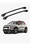 CITROEN C3 AIRCROSS 2018-Sonrası TRX1 Thunder Carrier Kilitli Ara Atkı Taşıyıcı Tavan Barı Siyah