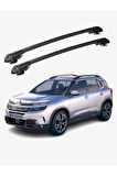 CITROEN C5 AIRCROSS 2018-Sonrası TRX1 Thunder Carrier Kilitli Ara Atkı Taşıyıcı Tavan Barı Siyah