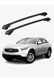 INFINITI FX 2008-Sonrası TRX1 Thunder Carrier Kilitli Ara Atkı Taşıyıcı Tavan Barı Siyah