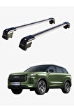 Jaecoo 7 - 2024 - Sonrası TRX2 Thunder Carrier Kilitli Ara Atkı Taşıyıcı Tavan Barı Gri