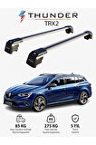 RENAULT MEGANE GRAND TOUR 2016-Sonrası TRX2 Thunder Carrier Kilitli Ara Atkı Taşıyıcı Tavan Barı Gri