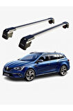 RENAULT MEGANE GRAND TOUR 2016-Sonrası TRX2 Thunder Carrier Kilitli Ara Atkı Taşıyıcı Tavan Barı Gri