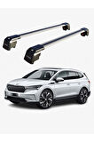 SKODA ENYAQ iV 2020-Sonrası TRX2 Thunder Carrier Kilitli Ara Atkı Taşıyıcı Tavan Barı Gri