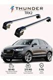 AUDI Q3 2012-2018 TRX2 Thunder Carrier Kilitli Ara Atkı Taşıyıcı Tavan Barı Gri