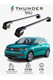 VOLKSWAGEN T-CROSS 2019-Sonrası TRX2 Thunder Carrier Kilitli Ara Atkı Taşıyıcı Tavan Barı Gri