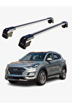 HYUNDAI TUCSON 2018-Sonrası TRX2 Thunder Carrier Kilitli Ara Atkı Taşıyıcı Tavan Barı Gri