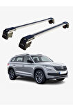 SKODA KODIAQ 2017-Sonrası TRX2 Thunder Carrier Kilitli Ara Atkı Taşıyıcı Tavan Barı Gri