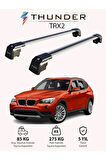 BMW X1 2009-2015 TRX2 Thunder Carrier Kilitli Ara Atkı Taşıyıcı Tavan Barı Gri