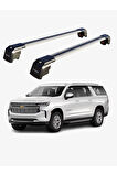 CHEVROLET SUBURBAN 2015-2020 TRX2 Thunder Carrier Kilitli Ara Atkı Taşıyıcı Tavan Barı Gri