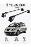 SEAT ALTEA XL 2006-2015 TRX2 Thunder Carrier Kilitli Ara Atkı Taşıyıcı Tavan Barı Gri
