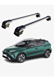 HYUNDAI BAYON 2021-Sonrası TRX2 Thunder Carrier Kilitli Ara Atkı Taşıyıcı Tavan Barı Gri