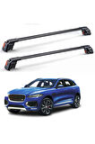 Jaguar F-Pace 2016 - 2025 TRX2 Thunder Carrier Kilitli Ara Atkı Taşıyıcı Tavan Barı Siyah