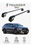 VOLVO V90 2017-Sonrası TRX2 Thunder Carrier Kilitli Ara Atkı Taşıyıcı Tavan Barı Siyah