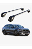 VOLVO V90 2017-Sonrası TRX2 Thunder Carrier Kilitli Ara Atkı Taşıyıcı Tavan Barı Siyah