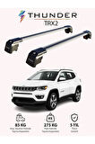 JEEP COMPASS 2017-Sonrası TRX2 Thunder Carrier Kilitli Ara Atkı Taşıyıcı Tavan Barı Siyah