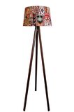 Beta Serisi,masif 3 Ayaklı Tripod Lambader( Kilim Desen-koyu Ceviz)