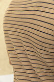 Çizgili Polo Yaka T-Shirt Taş