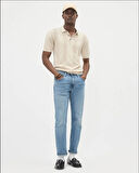 Erkek Dikine Şeritli 3 Düğme Polo Yaka Kısa Kol Triko