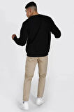 Erkek Siyah Man Baskili Oversize Sweatshirt