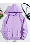 Unisex Lila Intense Feelings Sarı Sırt Baskılı Oversize Hoodie Kapşonlu