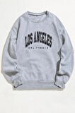 Unisex Gri Los Angeles Sweatshirt