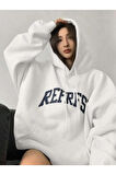 Kadın Beyaz Refrfsh Baskılı Sweatshirt