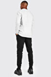 Erkek Gri Man Baskılı Oversize Sweatshirt