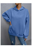 Kadın Mavi Ters Düz Nothing Baskılı Oversize Sweatshirt