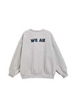 Kadın Gri We Ar Baskılı Oversize Sweatshirt