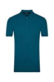Erkek Turkuaz Slim Fit Polo Yaka Tişört