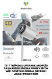 Wearfitpro TS7 Tripodlu Upgrade Android Taşınabilir Sinema Projeksiyon Wifili Gimbal Özellikli Akıllı Projektör Projeksiyon Cihazı