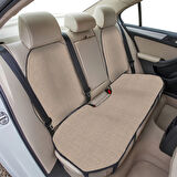 Keten Cepli Araç Ön Arka Koltuk Koruyucu Minder Kılıf | Sırt Dayanmalı 5'Li Araba Koltuk Minderi