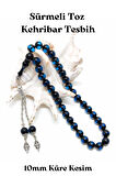 Sürmeli - Toz Kehribar Tesbih - 10 mm Küre Kesim
