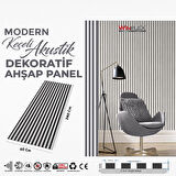 KEÇELİ DEKORATİF AKUSTİK AHŞAP PANEL – TAŞ GRİ (60X240CM).